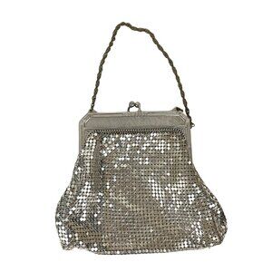 Whiting & Davis Vintage Silver Mesh Evening Bag Purse